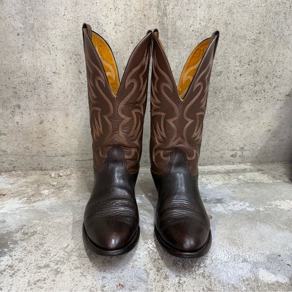 Vintage Nocona Cowboy Boots 11.5D USA Made Brown Western Leather main image 7